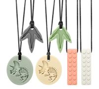 CLDY Collare sensoriale da masticare per autismo e ADHD - Set di 6 giocattoli da masticare in silicone per uso alimentare per bambini, senza BPA, machouyou 6 11 anni