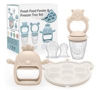 CLDY Mangiatoia per alimenti per frutta per bambini, mini vassoio per congelatore, stampi per ghiaccioli e latte materno, senza BPA, in silicone, per bambini dai 3 mesi in su, dentizione e