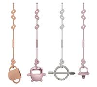 CLDY Set di 4 cinture di sicurezza per giocattoli, in silicone Pacifier, catena