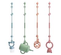 CLDY Soother Chains - Catenella per ciuccio, in silicone, senza BPA, per giocattoli, con cinghie di sicurezza per passeggino, seggiolone, seggiolino auto, 4 pezzi (conchiglia e stelle marine)