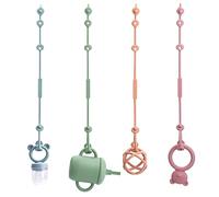 CLDY Soother Chains - Catenella per ciuccio, in silicone, senza BPA, per giocattoli, con cinghie di sicurezza per passeggino, 4 pezzi