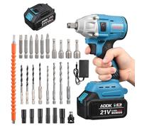 Cle a Choc Elettrico, Avvitatore a Shock con 1 21 V-3000 mAh Batteria Avvitatore a Shock con 25 set di accessori Trapano a Percussione senza fili Cacciavite elettrico (verde D)