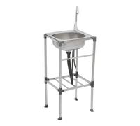 CLEADONG Lavelli autoportanti, multifunzione, lavabi indipendenti, 1 vasca, Mobile lavello con rubinetto e supporto, per cucine, garage, cortili