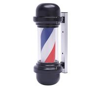 CLEADONG Palo professionale per barbiere, 4 W, rosso, bianco, blu, strisce rotanti, per parrucchiere, barbiere, palo con targa a LED rotante