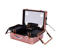 CLEADONG Valigetta per trucchi, con chiavi e specchio, per parrucchieri e truccatori, Colore: rosa., 1