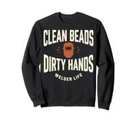 Clean Beads Dirty Hands Welder Life Design Saldatore Felpa