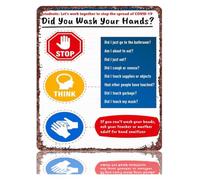 Clean Hands Metal Sign Classroom Health Poster 8x12 Inch