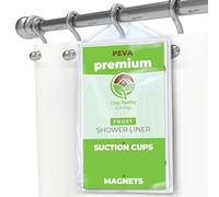 Clean Healthy Living Premium PEVA Shower Liner: inodore e Resistente alla Muffa (con magneti e Ventose). Eco Friendly 70 x 71 Pollici Lunga - Frost Color, Vinile, Frosted, 1 Confezione