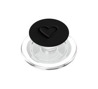 Clean Minimal Aesthetic Love Black Heart PopSockets PopGrip per MagSafe