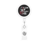 Clean Up On Aisle 46 Porta badge retrattile Reel Clip Porta carte d'identità per infermiere Studente Impiegato