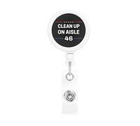 Clean Up On Aisle 46 Porta badge retrattile Reel Clip Porta carte d'identità per infermiere Studente Impiegato