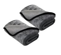 Clean&Wipe 2 pezzi Panno Asciugatura perfetta XXL maxi 70x50 cm Asciugatura perfetta e professionale di Auto Moto Vetri, Lava Senza Aloni SUPER Assorbenti, Stracci per Pulizia Interni e Esterni, Nero