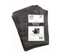 Clean Wiz Heavy Duty Star Seal 77L Bin Liner 50pcs (Black)