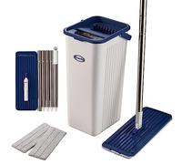 CleanAid Formosa 2 Set Mocio e Secchio, Testa 360°, Manico Inox
