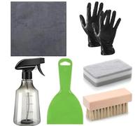 Cleaner Kit - Portable Tombstone Care Set - Grave Cleaning | Cemetery Cleaner with Cloth, Brush, Sponge, Gloves, Spray Bottle, Scraper | Outdoor Monument Maintenance