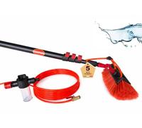 CleanFastX Italia | Idrospazzola Multiples Estensibile 5 Metri per Lavaggio Tapparelle Vetrate Camper Auto Barca Pannelli Solari | Kit Pulizia Pannelli Fotovoltaici | Dispenser di Sapone Integrato