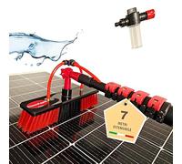 CleanFastX ITALIA | Kit Pulizia Pannelli Fotovoltaici | Estensibile 7 Metri | Spazzola per Lavaggio Tapparelle Vetrate Camper Barca Pannelli Solari | Idrospazzola con Dispenser di Sapone Integrato