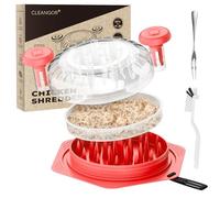 Cleangor Trituratore per pollo, grande, senza BPA, con manico ergonomico, antiscivolo, per carne di maiale, manzo, set di tritatutto con spazzola e forchetta (1, rosso)