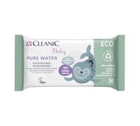 Cleanic Salviette Umidificate Baby Eco Pure Water - (50 Pezzi) Salviette - Composizione 99% acqua, allantoina, senza profumo, lavabili, per pelli sensibili - 50 Pezzi