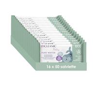 Cleanic Salviette Umidificate Baby Eco Pure Water - (50x16 Pezzi) Salviette - Composizione 99% acqua, allantoina, senza profumo, lavabili, per pelli sensibili - 800 Pezzi