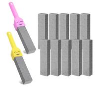 Cleaning Block - Pietra pomice per WC, pietra pomice per pulizia con manico, per WC, per barbecue, cucina, 10 pezzi