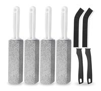 Cleaning Block WC, 4 pezzi di pietra pomice, detergente per WC e 2 spazzole per fughe, pietra di pulizia, scopino per WC con manici, spazzola per la pulizia del bagno, della cucina, della piscina