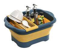 Cleaning Bucket, Portable Foldable Dish Pan with Drain Plug, Space-Saving Household Utility Basin for RV, Kitchen, Bowl Washing, Laundry, Fishing, Vegetable Prep, Bathroom, 450 g