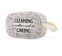 Cleaning is Another Word for Caring, borsa trasparente per il trucco, regalo per la pulizia della squadra di pulizia, Pulizia Cbag Eu, Multiuso