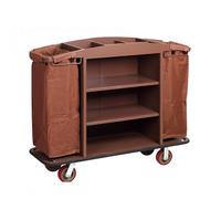 Cleaning Trolley with Removable Bags and Locking Wheels, Compact for Hotels and Apartments, Durable Design for Efficient Service and Organization
