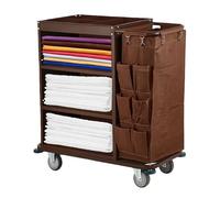 Cleaning Trolley with Removable Bags and Locking Wheels, Compact for Hotels and Apartments, Durable Design for Efficient Service and Organization