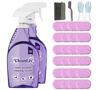 Cleanlix Cleaning Spray, Cleanlix Cleaner For Instant Stain Removal, All-Purpose Spray Cleaner With Cleaning Tablets, Cleanlix The All-In-One Solution For Every Stain (2 Bottle,Rose*24)