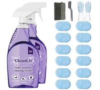 Cleanlix Cleaning Spray, Cleanlix Cleaner For Instant Stain Removal, All-Purpose Spray Cleaner With Cleaning Tablets, Cleanlix The All-In-One Solution For Every Stain (2 Bottle,Ocean*12)