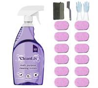 Cleanlix Cleaning Spray, Cleanlix Cleaner For Instant Stain Removal, All-Purpose Spray Cleaner With Cleaning Tablets, Cleanlix The All-In-One Solution For Every Stain (1 Bottle,Rose*12)