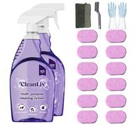 Cleanlix Cleaning Spray, Cleanlix Cleaner For Instant Stain Removal, All-Purpose Spray Cleaner With Cleaning Tablets, Cleanlix The All-In-One Solution For Every Stain (2 Bottle,Rose*12)