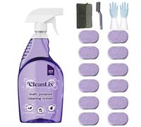 Cleanlix Cleaning Spray, Cleanlix Cleaner For Instant Stain Removal, All-Purpose Spray Cleaner With Cleaning Tablets, Cleanlix The All-In-One Solution For Every Stain (1 Bottle,Lavender*12)