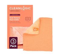 Cleanlogic Tessuto esfoliante a doppia trama per il viso, colori assortiti, 3 pezzi