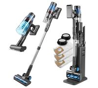 CLEANmaxx AeroTec 500 Aspirapolvere con stazione di aspirazione, intelligente e senza fili, svuotamento automatico della polvere da 3,5 l, 34 kPa, autonomia 60 minuti, filtro HEPA