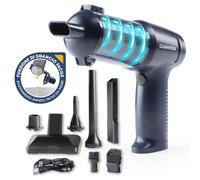 CLEANmaxx Aspirapolvere a batteria 2 in 1 con funzione di aspirazione e ventola, aspirapolvere senza fili con filtro HEPA lavabile, set di 2 accessori e 5 ugelli, contenitore di polvere da 100 ml con