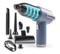 CLEANmaxx Aspirapolvere manuale 2 in 1 con funzione di aspirazione e ventola, senza fili e potente, con contenitore per polvere da 250 ml, ricaricabile e portatile, filtro EPA lavabile