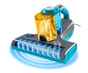 CLEANmaxx Aspiratore per materassi con luce UV-C, Rotation Power | Detergente per materassi con filtro HEPA, rimuove il 99,9% di tutti gli acari | Aspiratore materasso ad ultrasuoni, calore e