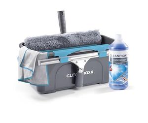 CLEANmaxx Set di lavavetri, set da 7 pezzi, per superfici in casa e auto, con estrattore per finestre, lavavetri, detergenti, salviette, secchi e 2 supporti per tergicristalli e estrattori
