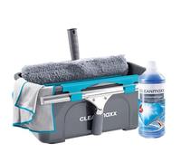 CLEANmaxx Set di pulizia per finestre professionale, 13 pezzi, set professionale per la pulizia dei vetri con estrattore, per casa, auto e altro ancora. Include lavavetri, lavavetri, secchio