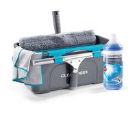 CLEANmaxx Set di lavavetri, set da 7 pezzi, per superfici in casa e auto, con estrattore per finestre, lavavetri, detergenti, salviette, secchi e 2 supporti per tergicristalli e estrattori