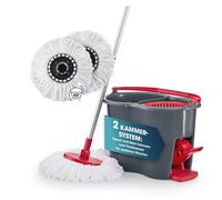CLEANmaxx Set mocio Power + 2 panni di ricambio, mocio e secchio per la pulizia