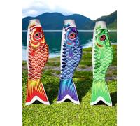 Cleanprince Koinobori Giapponesi 3 Pezzi 100 cm Vento-Gioco Multicolore