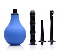 CleanStream Premium One-way Valve Anal Douche Set Blue
