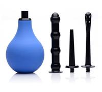 CleanStream Premium One-way Valve Anal Douche Set Blue