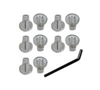(Clear) 10Pcs Electric Guitar Potentiometer Control Knobs Effect Pedal Knobs 6.35mm Shafts for Effect Pedals and Amplifier lime white