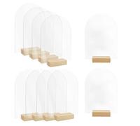 Clear Acrylic Arch Table Signs - 10 Pack 5x7 Inch Blank Display Boards With Wooden Stands | Arch Shape Table Numbers For Wedding Seating, Events, Name Cards, Office, Home Decor, Party And Commercial