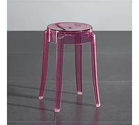 Clear Acrylic Backless Stackable Barstool for Kitchen Bathroom Living Room Bedroom and Office Navy Blue Modern Design 18" Height(Rosa a,46cm/18inch)